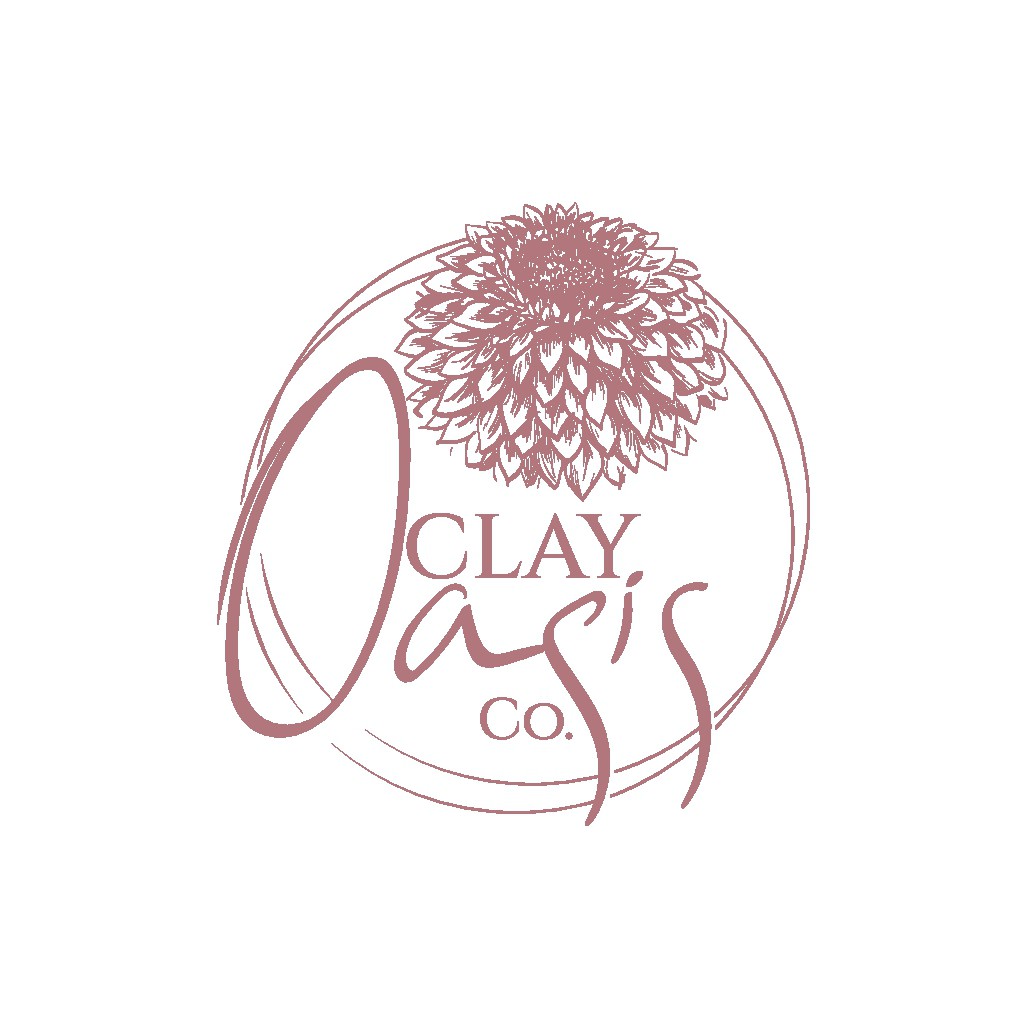 Design a sophisticated feminine realistic floral logo for a clay jewelry and bridal bouquet artist