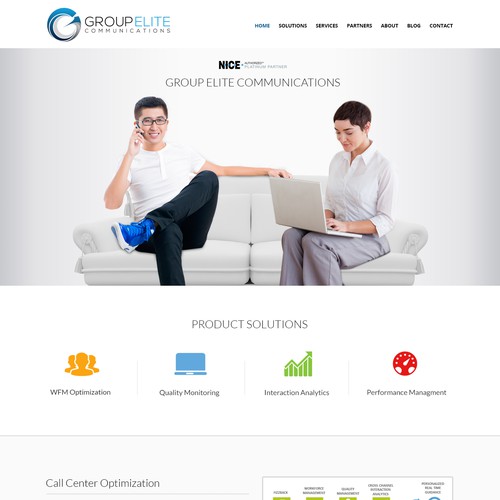 Modern web landing page for a technology company.