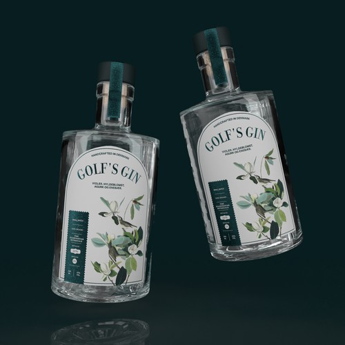 A gin label with the name "Golf"