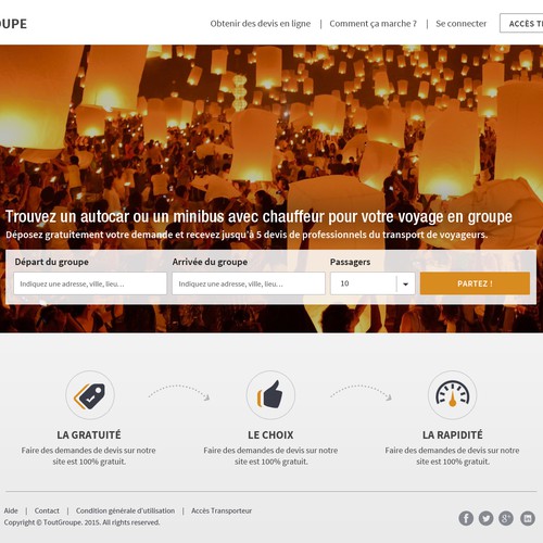 Landing Page For ToutGroupe