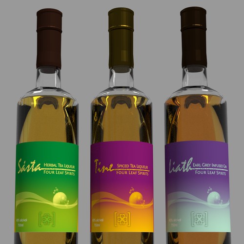Modern Label for Tea Infused Liqueurs