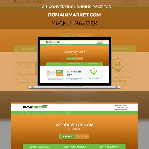 Premium Domain Sales Page Design