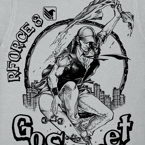 T-shirt skateboarder