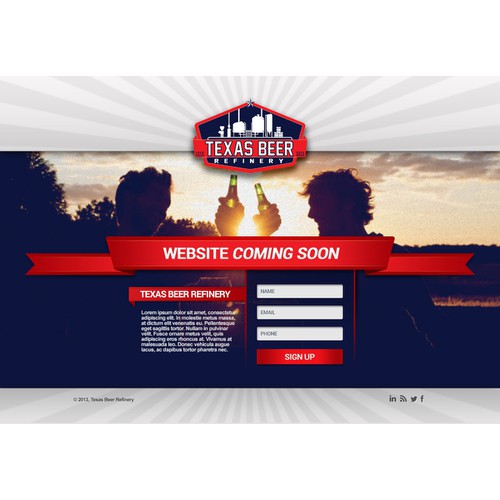 Texas Beer Refinery - Website Landing Page "Coming Soon"