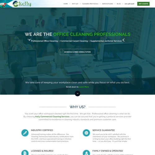 WordPress theme for a janitorial company