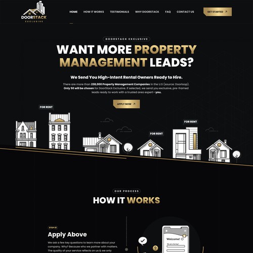 Minimal Aesthetic Website Homepage Design of a Lead Generation Agency for Property Management Companies