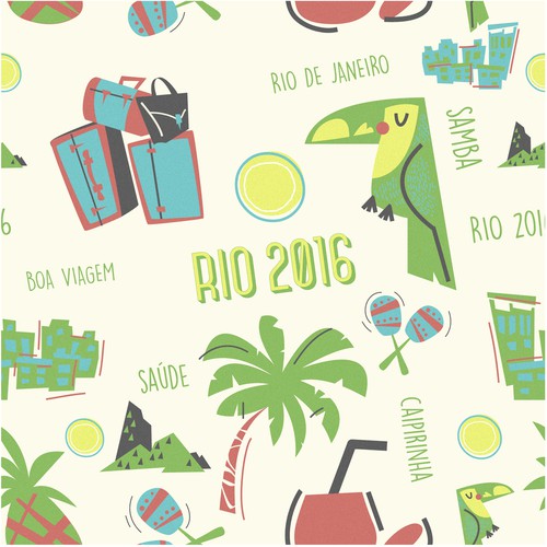 Rio 2016 pattern illustration