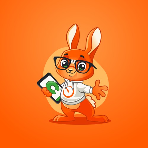 Orange rabbit mascot