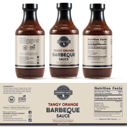 Savannah Sauce Company label design.