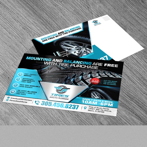 Tire Store Needs an Eye-Catching Direct Mailing Postcard To Attract New Customers