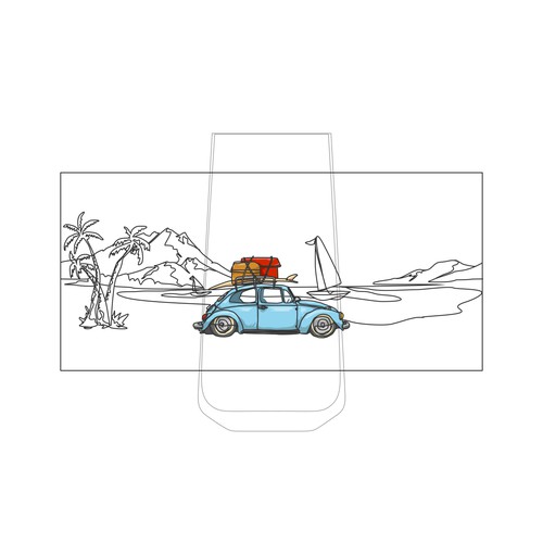 VW camper illustration