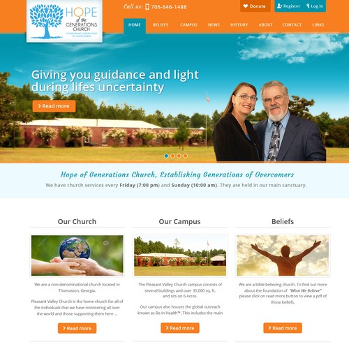 Web design for Generations Church