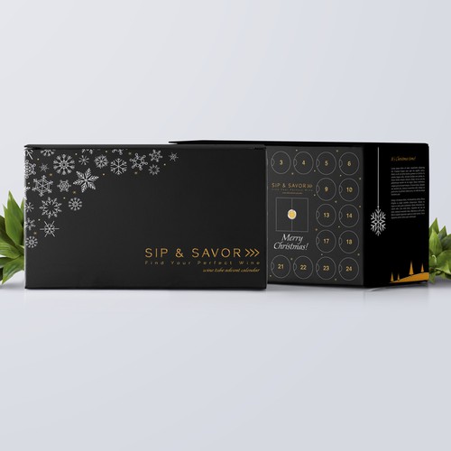 Box design for wine advent calendar