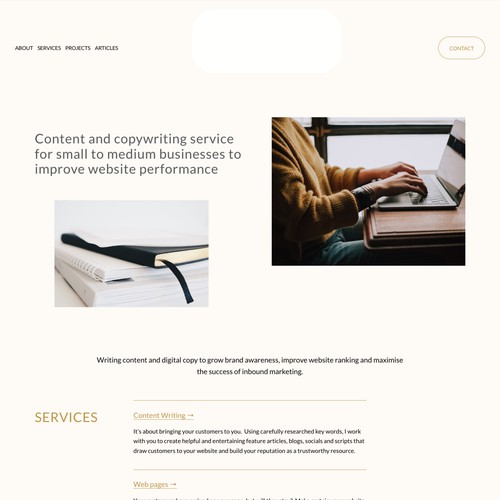 Website for copywriter