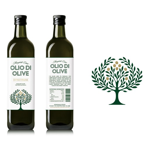 Olive Oil product label for Meneghello Estate