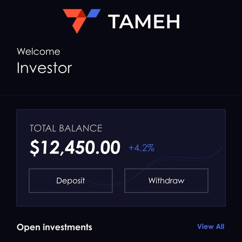 TAMEH – Premium iOS-Property Fractional Investment App Design