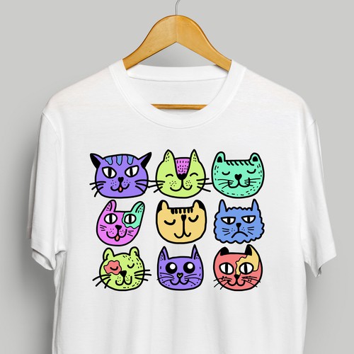 Cute and colorful cats illustration