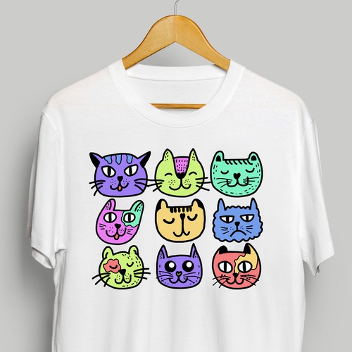 Cute and colorful cats illustration