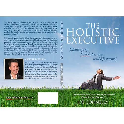 Create a fresh, bright and modern book cover for my new book "The Holistic Executive"