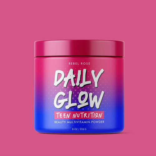 Label Design for Daily Glow - Rebel Rose