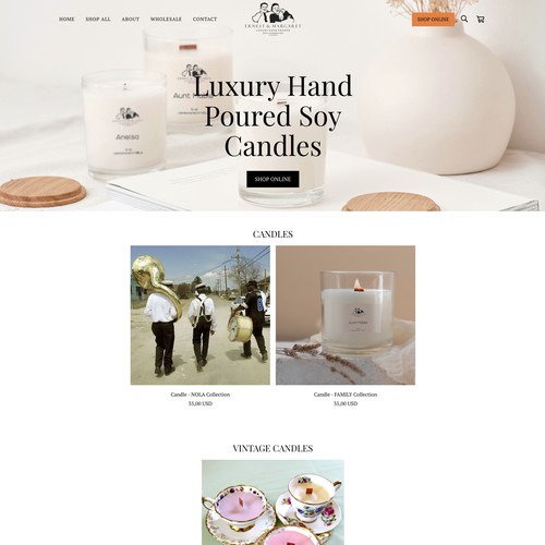 Soy Candles Square website