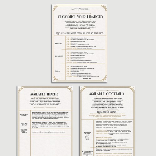 Speakeasy Cocktail Menu Design