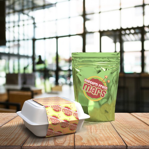 Popcorn from Mars Logo & Packaging