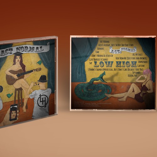 Front and back cd jewel case design mockup