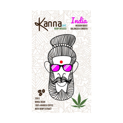 Label design for hemp infused coffee