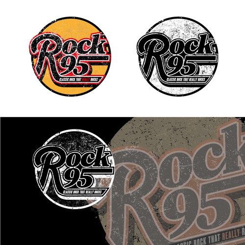 Rock radio station logo design in classic style