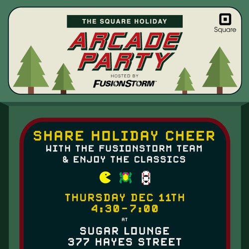 Holiday Party Invite: Arcade Party