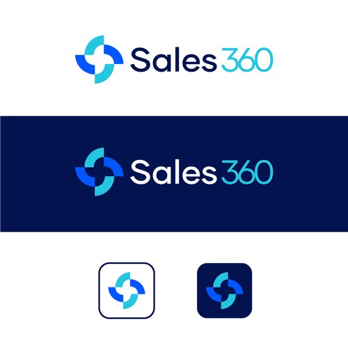 Dynamic Geometric Pinwheel Logo for Sales 360 Solutions