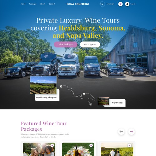 Wine Tours Transportation and Package Website