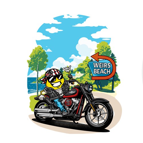 Lemon Guy with Harley Davidson