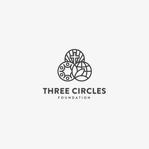 Bold logo concept for "Three Circles Foundation"