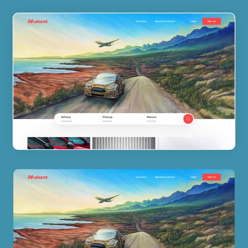 Car rental company landing page