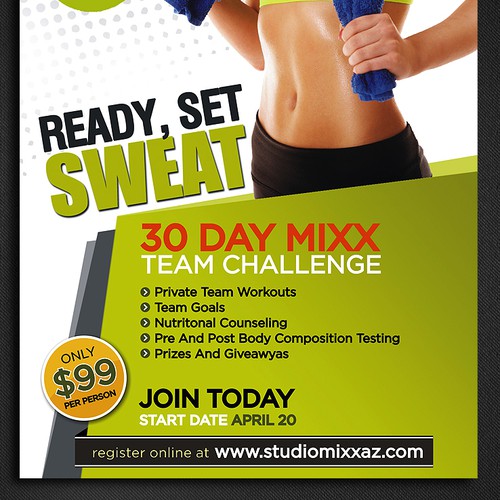 High energy, hip fitness studio needing a flyer. How hip are you?