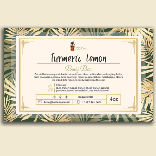 body bar soap label design