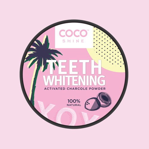 Label design for a beauty brand's teeth whitening powder