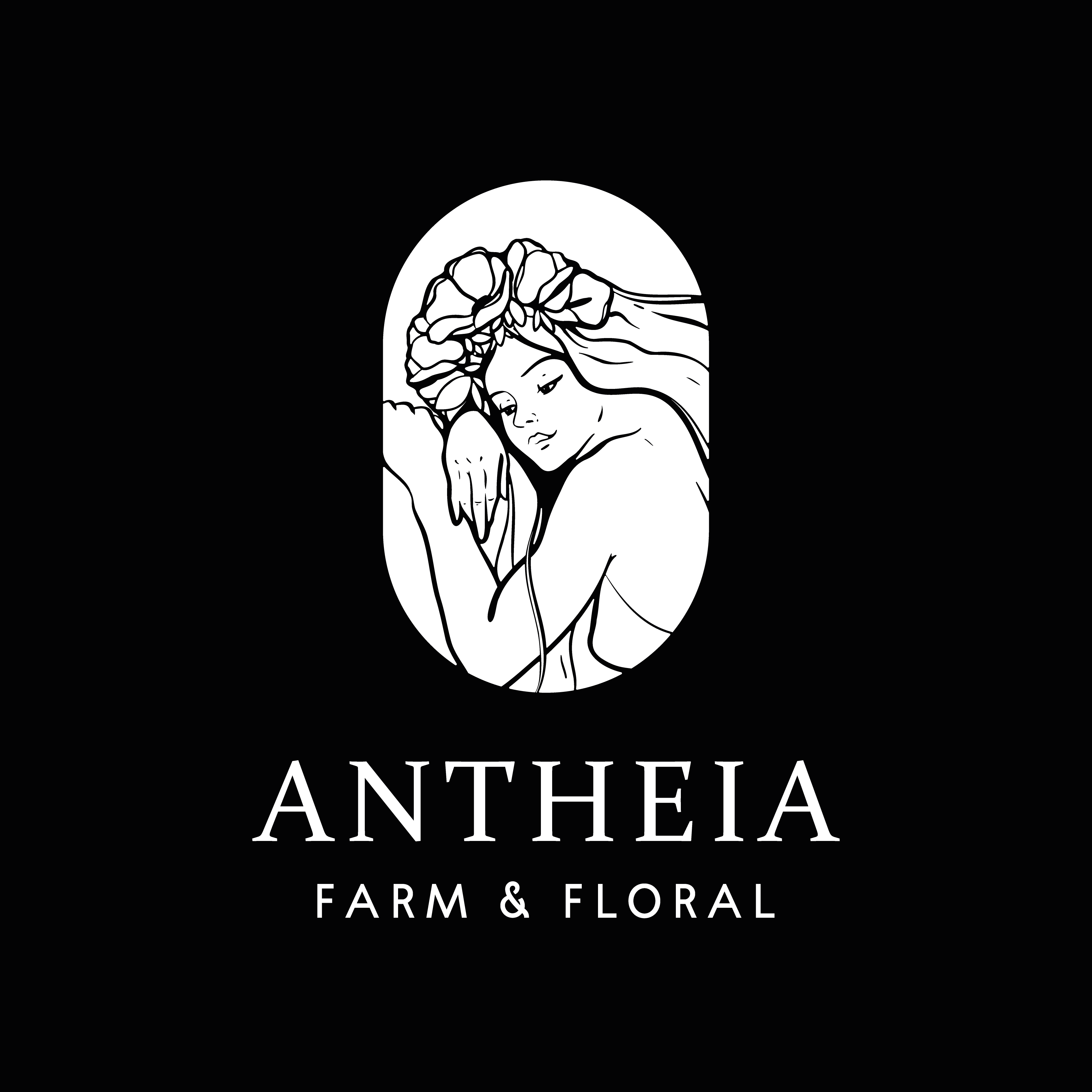 Feminine flower goddess theme logo for floral design business