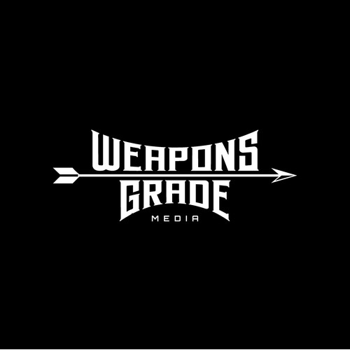A strong wordmark logo for a weapons photography brand