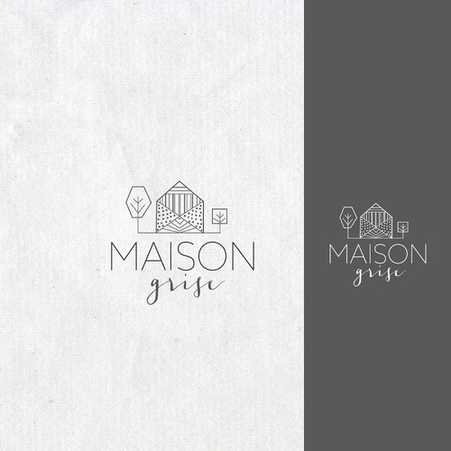 elegant logo for baby and kids store (gray house)