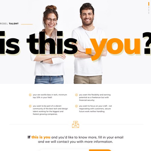 Teaser Landing Page for freelance professionals