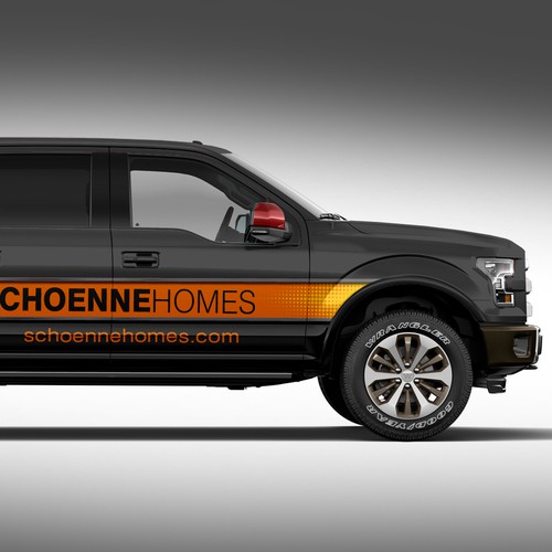 Create a truck wrap for Ford F150 Schoenne Homes