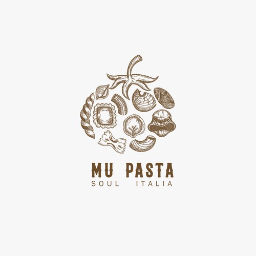 The logo is for Mu Pasta