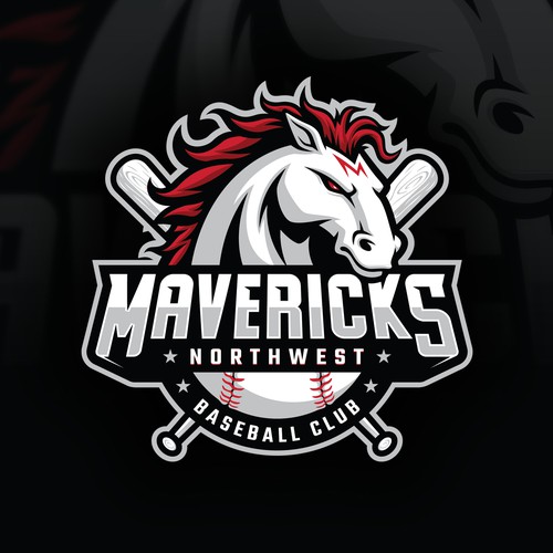 Mavericks Baseball Team Logo
