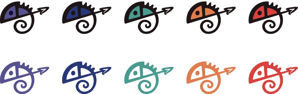 Chameleon with a little paper airplane