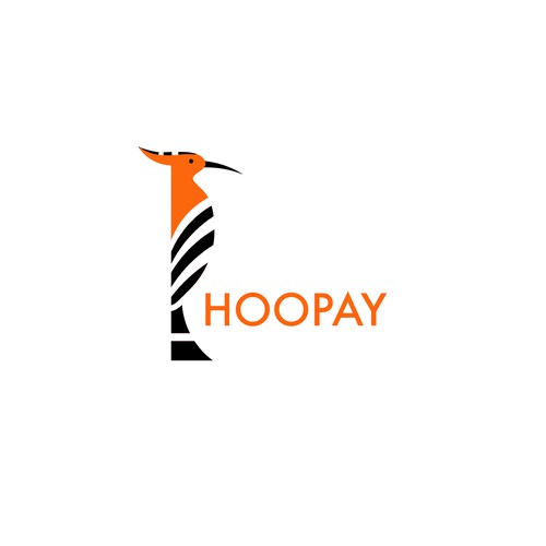 Minimalistic logo based on the hoopoe bird