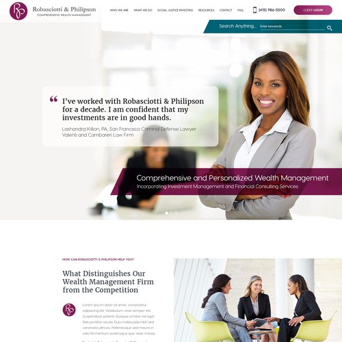 Landing Page for a Wealth Management Firm