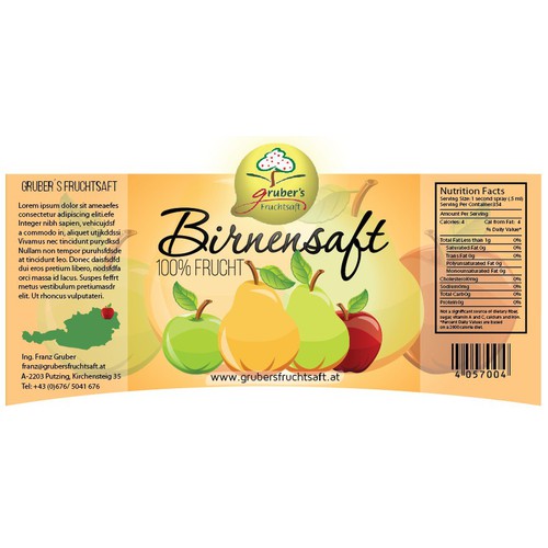 Label for high-quality fruit juices